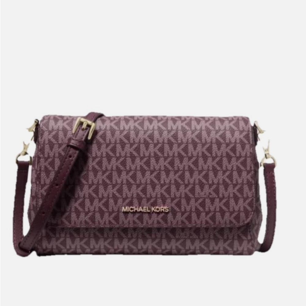 Michael Kors Jet Set Travel Medium Logo Crossbody Bag Purple NWT